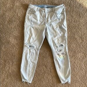Old Navy rockstar super skinny ankle mid rise Distressed Light Wash Jeans